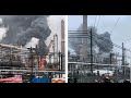 level 2 hazmat fire erupts at california refinery public health warning toxic smoke plume released