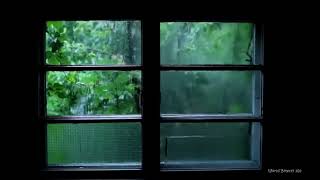 3 Hours🌧️ Rain On Window with Thunder SoundsㅣHeavy Rain for Sleep, Study and Relaxation #sleeping