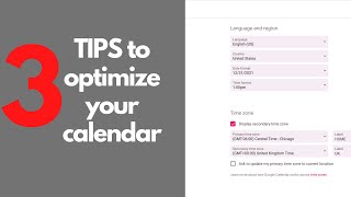 3 tips to optimize your calendar