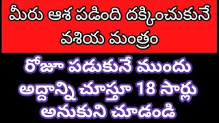 మీరు ఆశ పడింది దక్కించుకునే వసియ మంత్రం రోజూ పడుకునే ముందు అద్దాన్ని చూస్తూ 18 సార్లు అనుకుని చూడండి