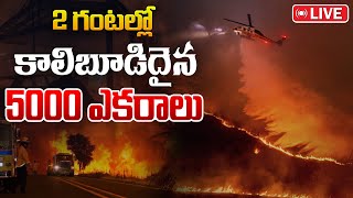 మరో సారి చెలరేగిన కార్చిచ్చు  | Wildfires Continue to Spread and Devastate Los Angeles | Live