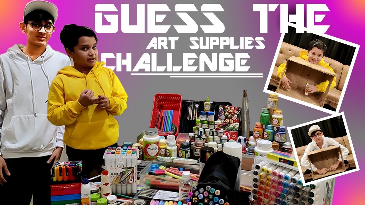 Guess The Art Supplies Challenge With My Little Brother Youtube