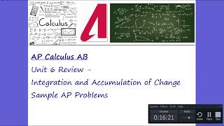AP Calculus AB Unit 6 - Sample AP Problems