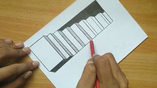 Very Easy || How to draw 3d stairs & Hole -Abhi Artzz -3d tricks.....