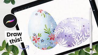How To Draw: Watercolor Easter Egg • Procreate Tutorial
