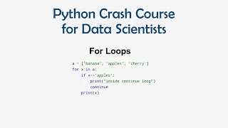 14 Python Crash Course for ML - For Loops | ML for Data Science