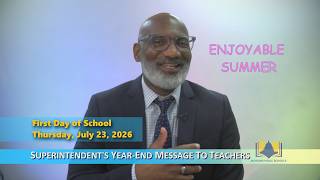 Superintendent's Year-End Message to Teachers