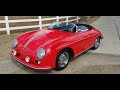 Guards Red Vintage built Porsche Speedster Replica Daytime Top Down Walk Around