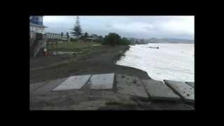 Napier Coastal Erosion #07 This swell event is moderate compared to August 1974