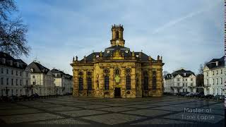 190 Time Lapse Saarbrücken Downtown Morning Church | Zeitraffer Stadtmitte Ludwigskirche Morgens 4K