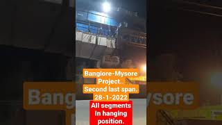 28-1-2022 Banglore-Mysore Project, All segments in hanging position. Second Last span of pckg-2.