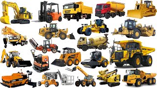 Dump Truck, Excavator, Loader, Tractor, Backhoe, Bulldozer | Learn Construction Vehicle Name Sounds