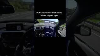 Passenger gets Audi rs6 autobahn car crash  flashbacks in the 340i shadow editio
