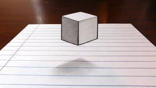 3D FLOATING CUBE-3D MAGIC ILLUSION DRAWING