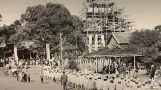 復興工事中の中津城　昭和38年にタイムスリップ　中津城公園　ニノ丁　中津市　大分県