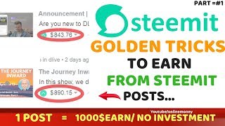 GOLDEN Steemit  Tricks/strategy to earn  || steemit