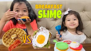 Best Breakfast Slime Challenge | Tabby makes slime waffle | Gabby makes avocado toast | Baby Playful