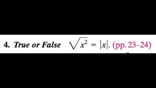 true or false sqrt(x^2) = abs(x)