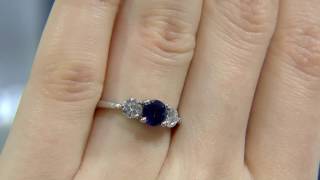 1.10 Carat Sapphire and Diamond Trilogy Engagement Ring GR020