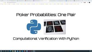 Poker Hand Probabilities With Python: One Pair