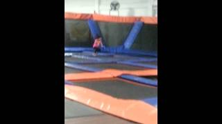 Pohnpeian girl on trampolines. .