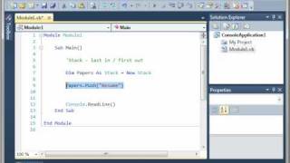 Visual Basic 17 - Stack