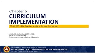 Chapter 6 Curriculum Implementation