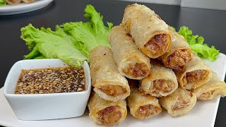 Prepare Crispy Chicken Spring Rolls with their Ultra Gourmet Homemade Spring Roll Sauce!