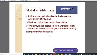 PHP Variables Scope lect 4