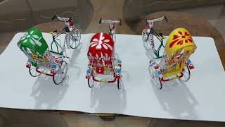 Exquisite Rickshaw Showpiece: Handcrafted Metal Multicolor Masterpiece!