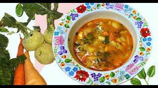 Hungarian Kohlrabi Soup with Roux - Rántásos Zsenge Karalábé leves