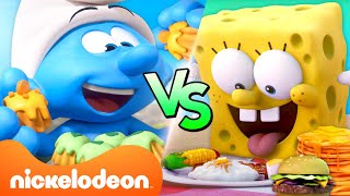 SpongeBob | Wer macht das leckerste Essen? 🔥 SpongeBob vs. Schlümpfe | 60-Minuten-Compilation