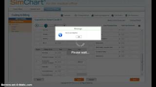 Simchart document progress note, submit superbill