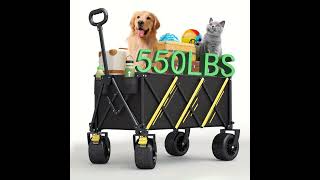 1pcs Foldable Trolley Pet Transporter Beach Trolley, 550lb Heavy Duty Multi-purpose Garden Trolle...