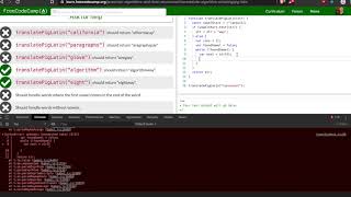 Lets Play Free Code Camp Intermediate Algorithm Scripting: Pig Latin