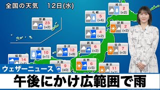 天気キャスター解説 2月12日(水)の天気