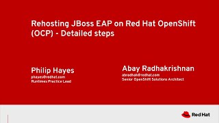 Re host JBoss EAP on OpenShift Container Platform(OCP) - Detailed steps