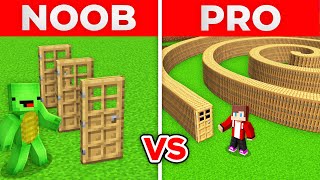JJ And Mikey NOOB DOORS vs PRO SPIRAL DOORS in Minecraft Maizen