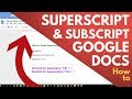 Google Docs Superscript and Subscript - How to