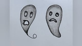 How to draw ghost easily for kids _ easily drawing for kids @sharma10