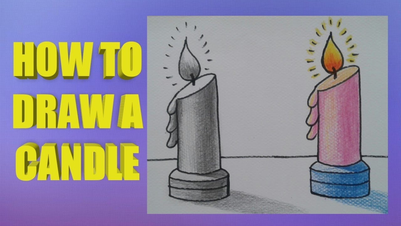 How To Draw A Candle ? Step By Step. - YouTube