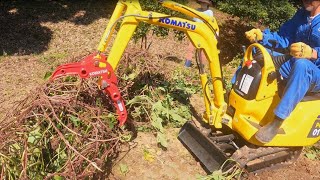 【PC01】 さつまいも掘った！  Harvesting Sweet Potato with KOMATSU PC01!