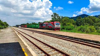 ขบวนรถสินค้ายางพาราที่556 D:QSY-5203 ผ่านสถานีบางพระ #รถไฟไทย #รถไฟสายตะวันออก