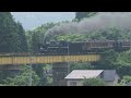 【slばんえつ物語・25周年・夏】五十島、深戸橋梁通過、三川発車他　jr east steam locomotive c57 180 pulling