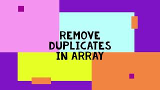 Remove duplicates in Array | Tamil | Competitive Programming | Python