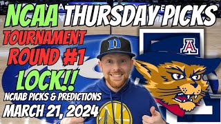 HUGE NCAA LOCK!! NCAAB Picks Today 3/21/2024 | Free NCAAB Picks, Predictions & Sports Betting Advice