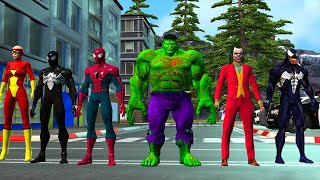 PRO 5 Superheroes : Hulk vs Spider Man vs Joker vs Venom vs Spider Man 2 Black | New Universe 2030
