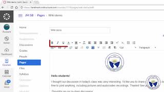 Collaborative Wiki pages in Canvas (ST)