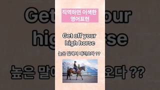 직역하면 어색한 영어표현 | Get off your high horse   높은 말에서 내려오다??