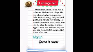 The strange hen moral story in English